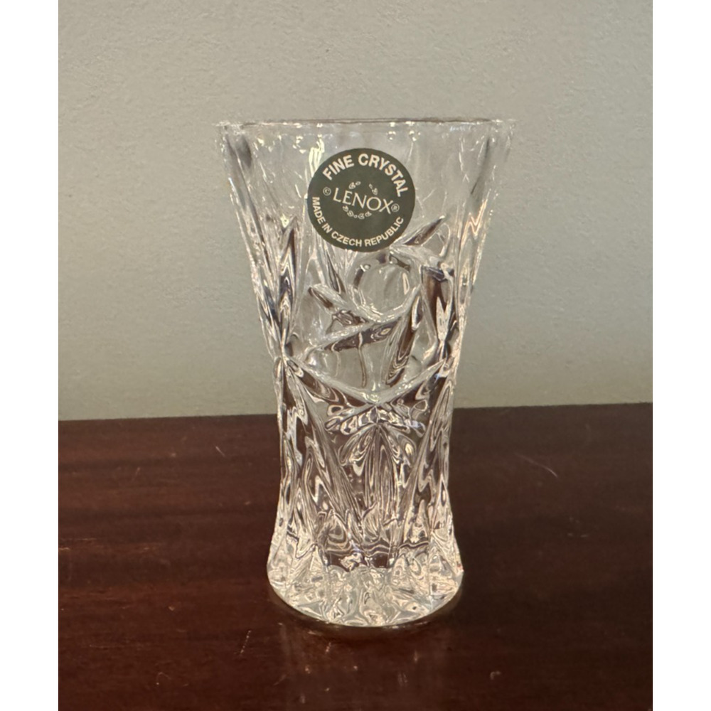 Lenox Crystal Star Vase 4 Inch Bud Vase / Posy Czech Republic With Box & COA